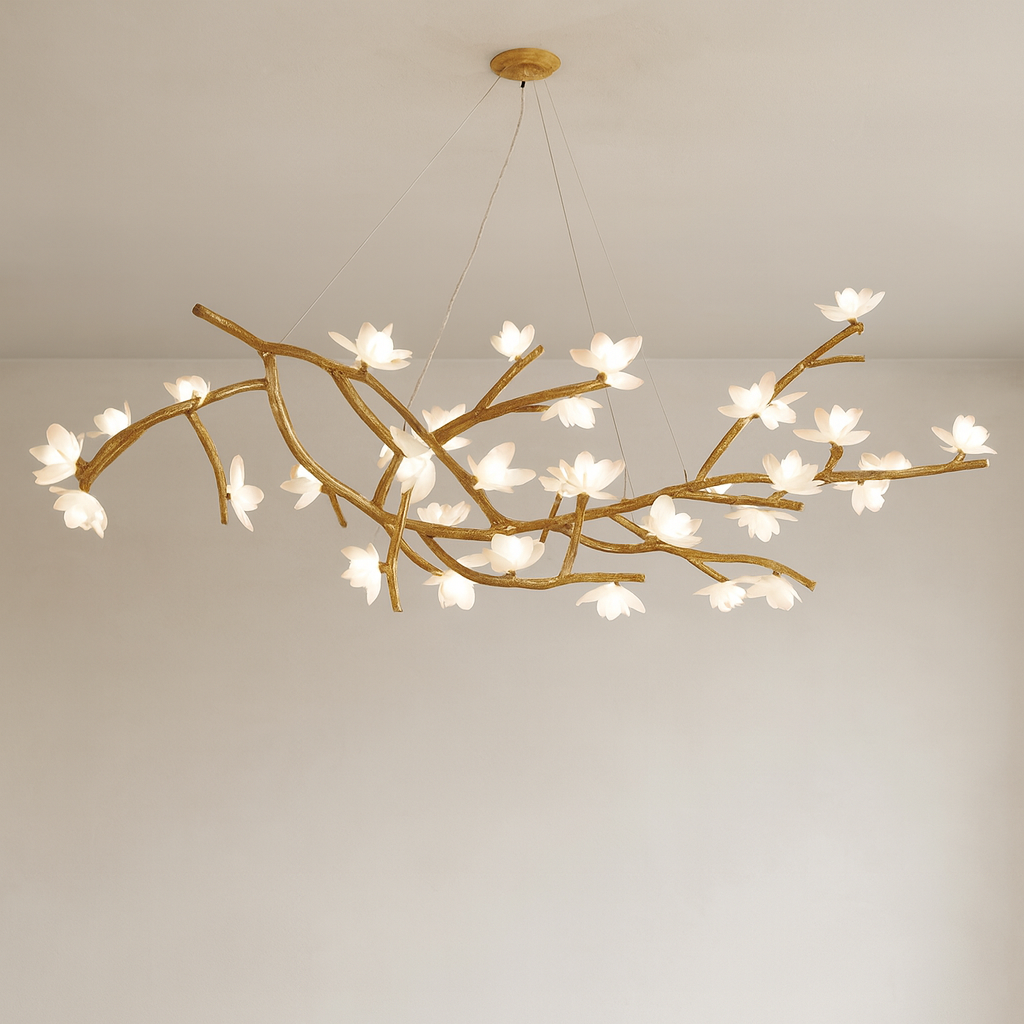 Chandelier Light | Organic Bamboo Design with Adjustable LED Brightness 6