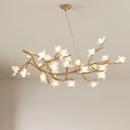Chandelier Light | Organic Bamboo Design with Adjustable LED Brightness 7