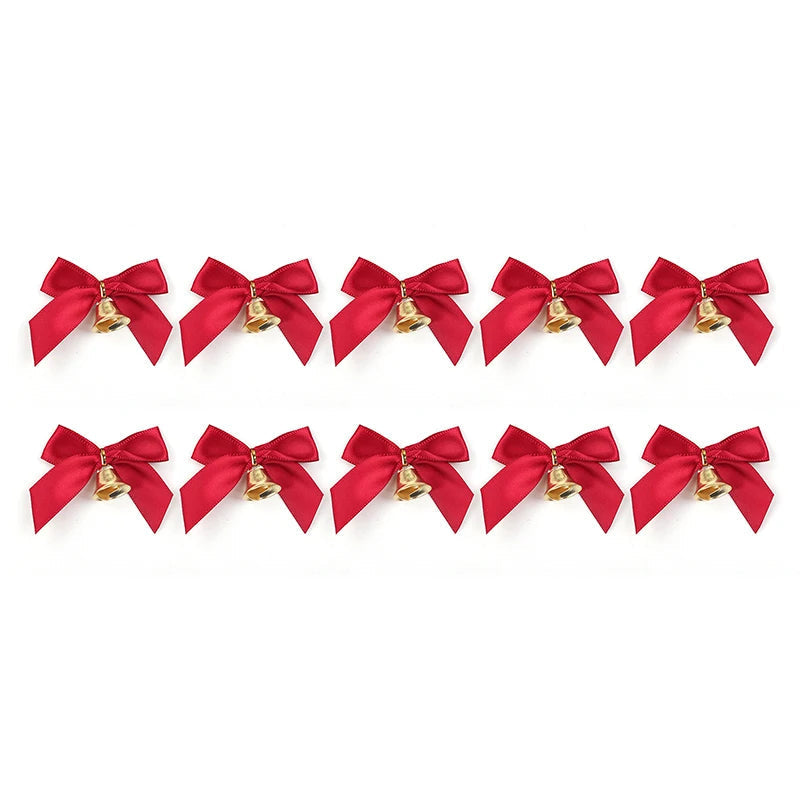 Christmas Bow Set | Elegant Bows with Bells for Festive Decor 0