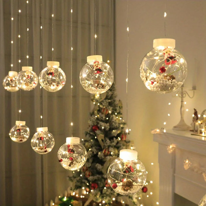 Christmas Curtain Light | Warm LED Lantern Design with USB Power 1