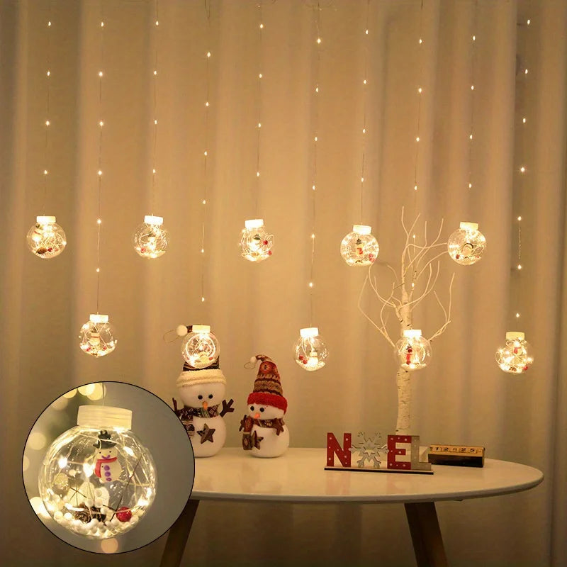 Christmas Curtain Light | Warm LED Lantern Design with USB Power 2