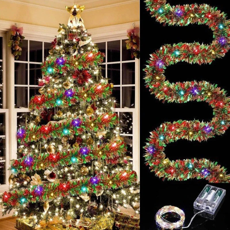 Christmas Garland | 16.4ft LED Decor with Metallic Sheen 1