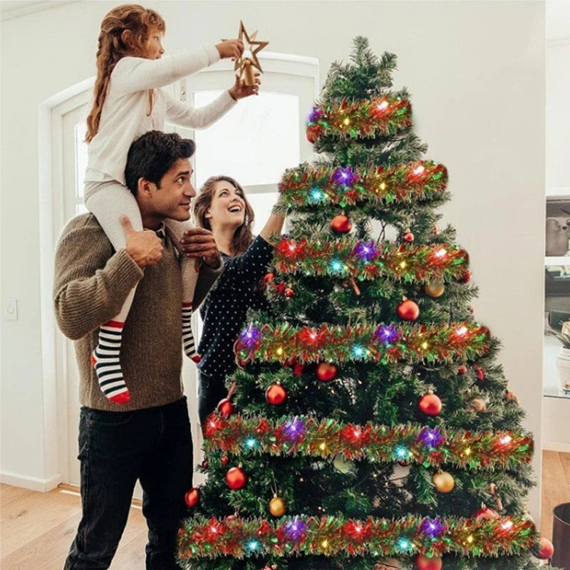 Christmas Garland | 16.4ft LED Decor with Metallic Sheen 2