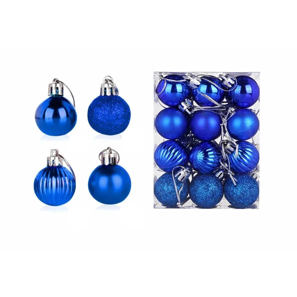 Christmas Ornaments Set | 24 Elegant Baubles in Gold, Red, and Pink 11