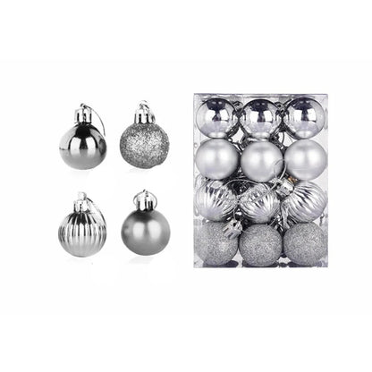 Christmas Ornaments Set | 24 Elegant Baubles in Gold, Red, and Pink 12