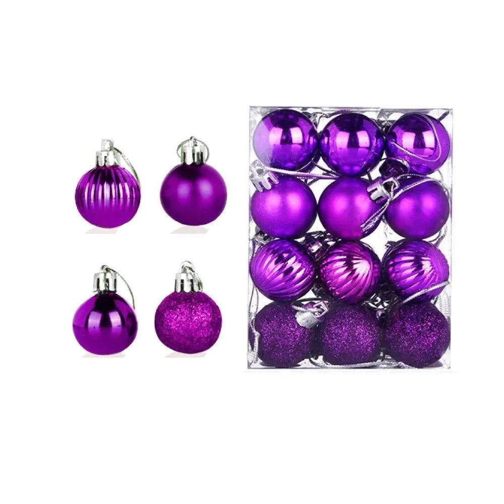 Christmas Ornaments Set | 24 Elegant Baubles in Gold, Red, and Pink 13