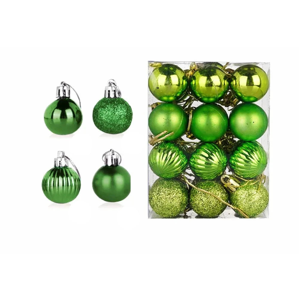 Christmas Ornaments Set | 24 Elegant Baubles in Gold, Red, and Pink 7