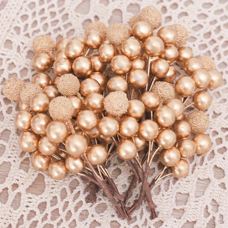Christmas Tree Decoration Bouquet Set | 10 Golden Berry Accents 5