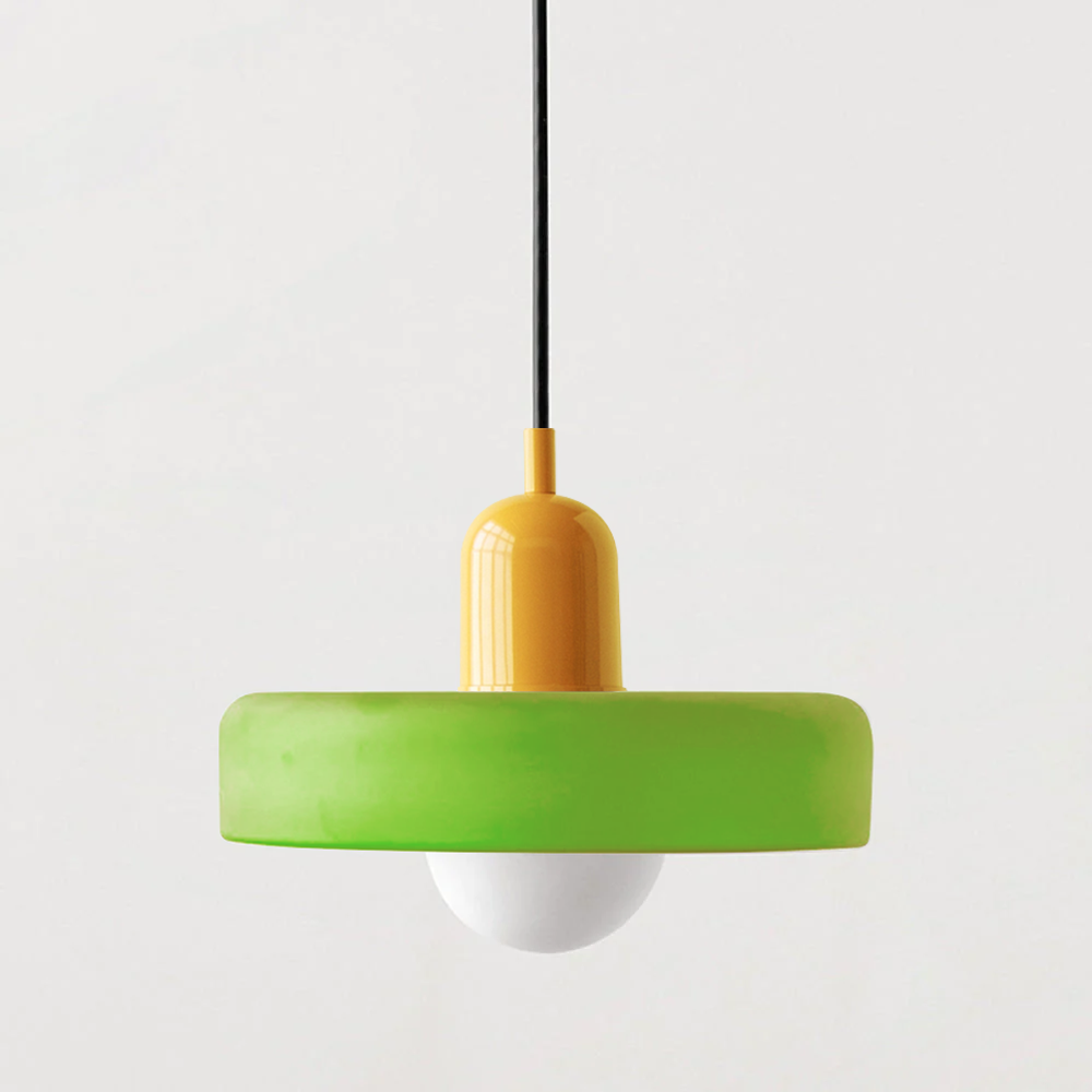Colored Glass Pendant Lamp | Adjustable Height for Kitchen Island Lighting 14