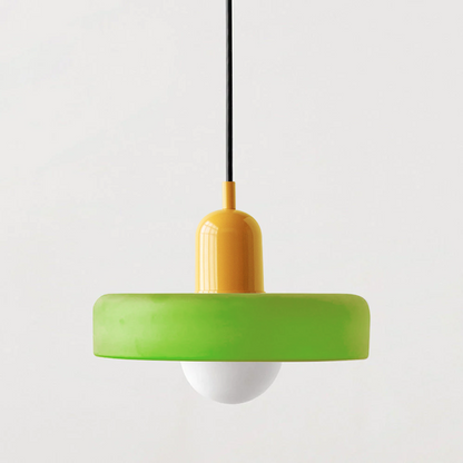 Colored Glass Pendant Lamp | Adjustable Height for Kitchen Island Lighting 14