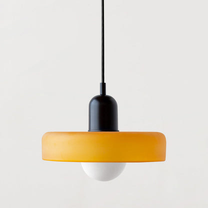 Colored Glass Pendant Lamp | Adjustable Height for Kitchen Island Lighting 15