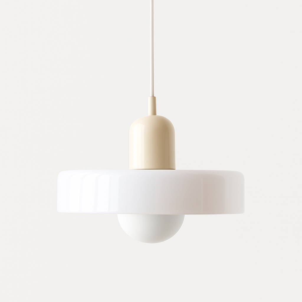 Colored Glass Pendant Lamp | Adjustable Height for Kitchen Island Lighting 18