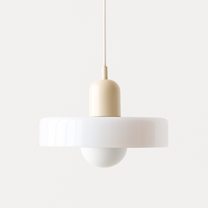 Colored Glass Pendant Lamp | Adjustable Height for Kitchen Island Lighting 18