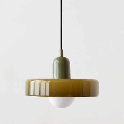 Colored Glass Pendant Lamp | Adjustable Height for Kitchen Island Lighting 19