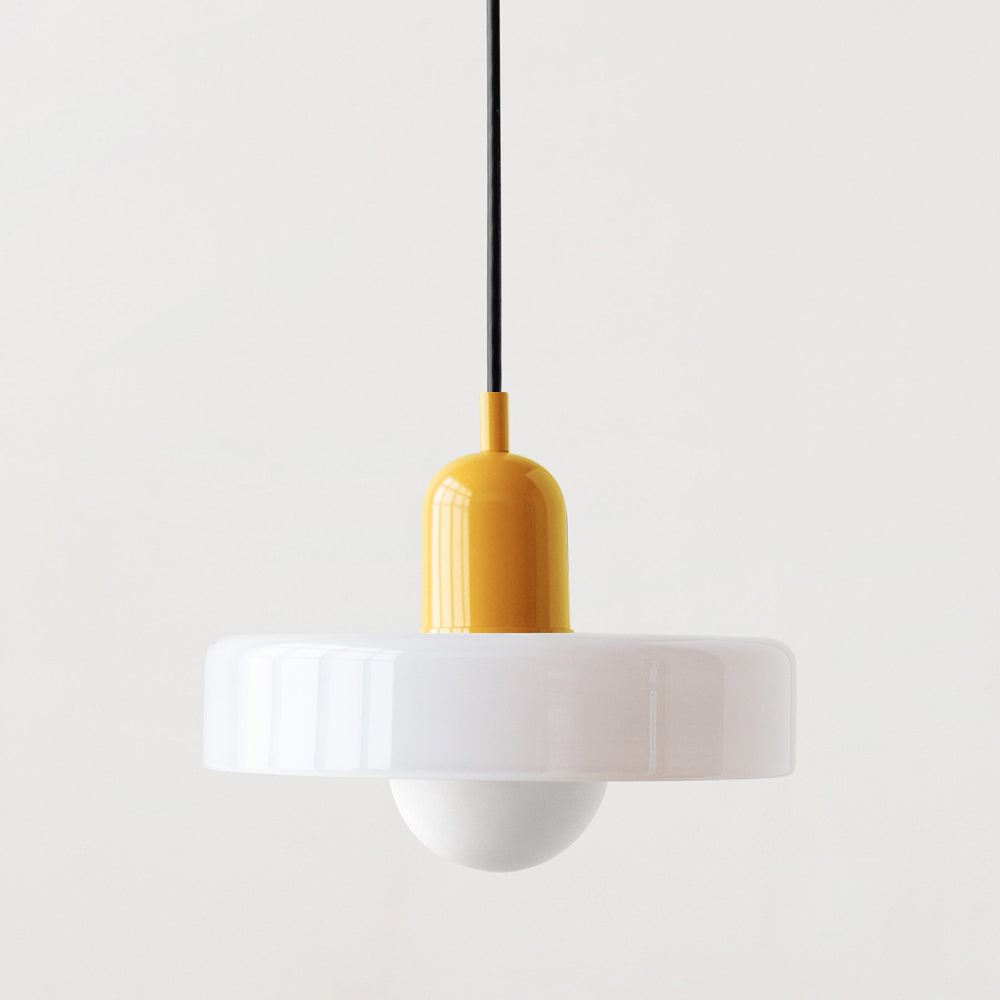 Colored Glass Pendant Lamp | Adjustable Height for Kitchen Island Lighting 20