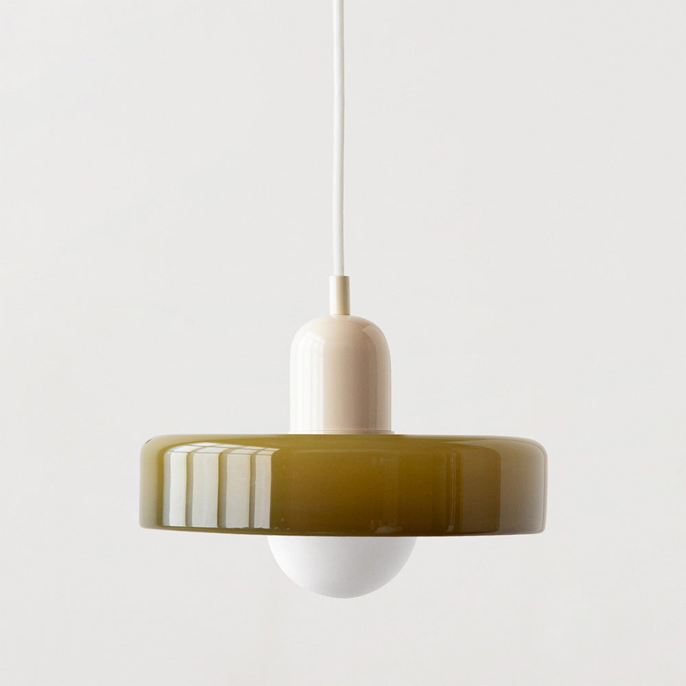 Colored Glass Pendant Lamp | Adjustable Height for Kitchen Island Lighting 22