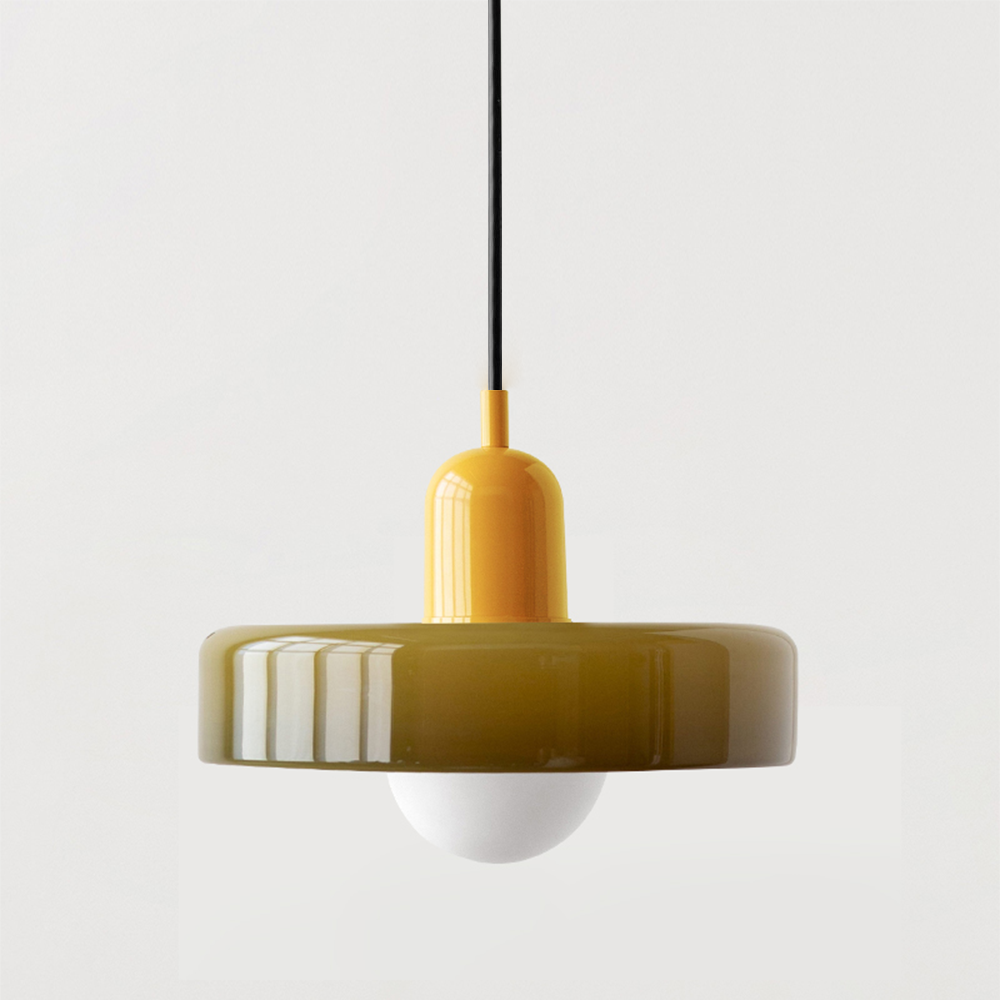 Colored Glass Pendant Lamp | Adjustable Height for Kitchen Island Lighting 23