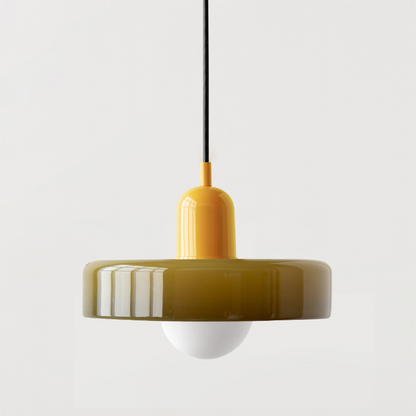 Colored Glass Pendant Lamp | Adjustable Height for Kitchen Island Lighting 23