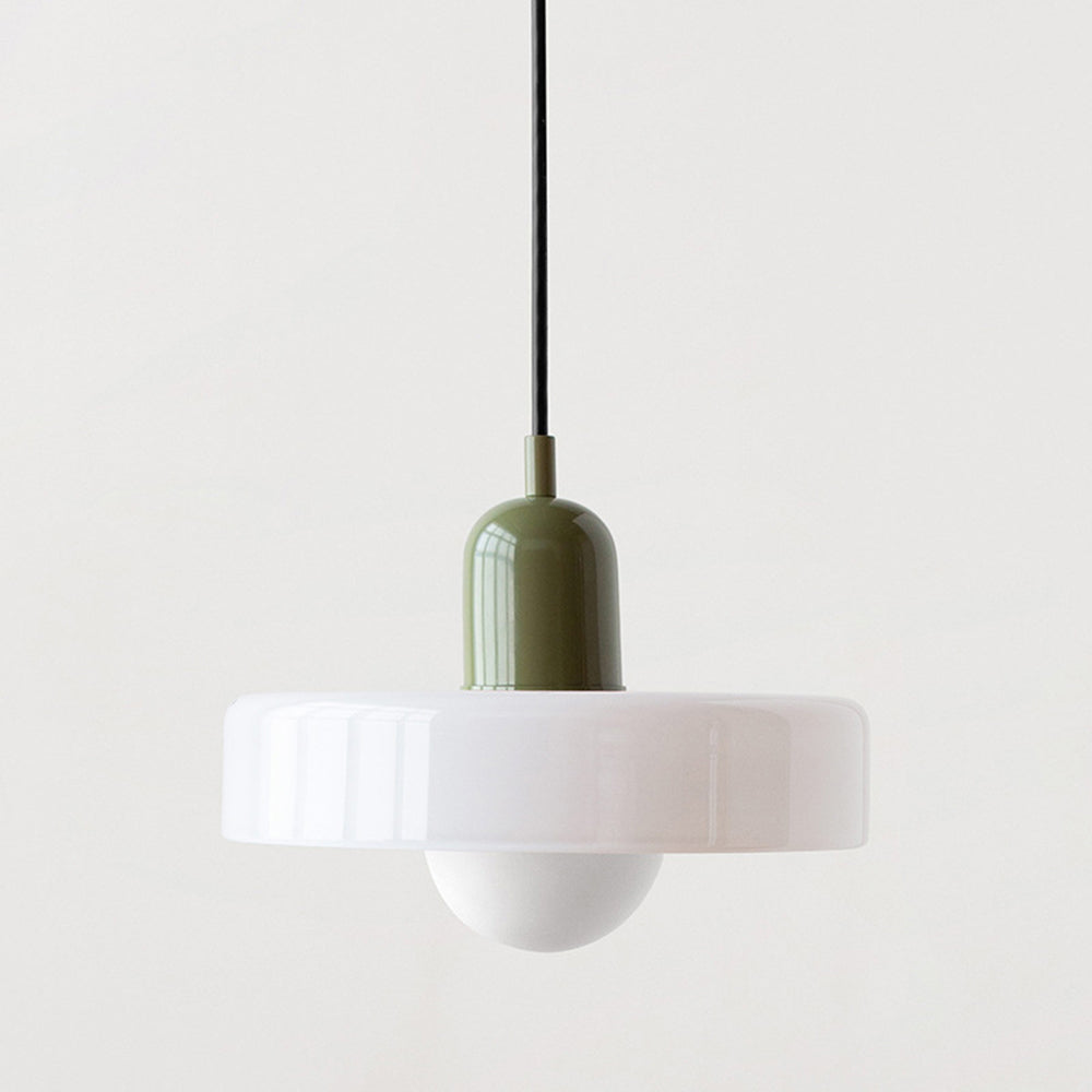 Colored Glass Pendant Lamp | Adjustable Height for Kitchen Island Lighting 24