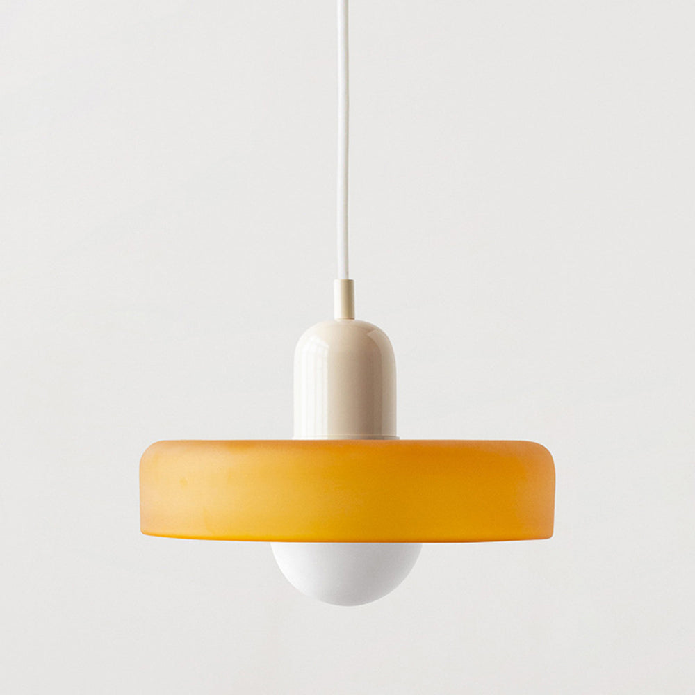 Colored Glass Pendant Lamp | Adjustable Height for Kitchen Island Lighting 25