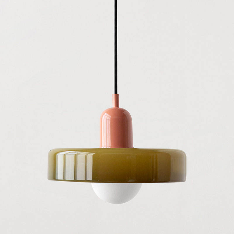 Colored Glass Pendant Lamp | Adjustable Height for Kitchen Island Lighting 26