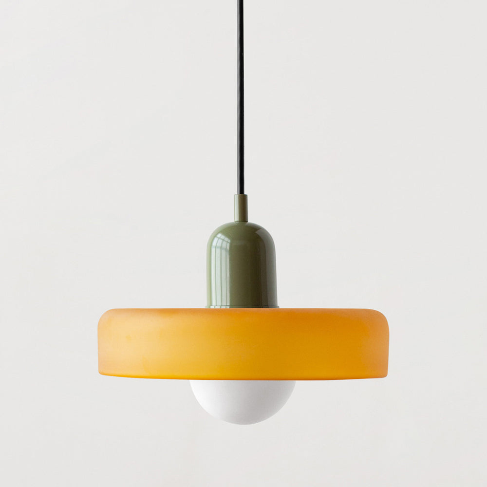 Colored Glass Pendant Lamp | Adjustable Height for Kitchen Island Lighting 27