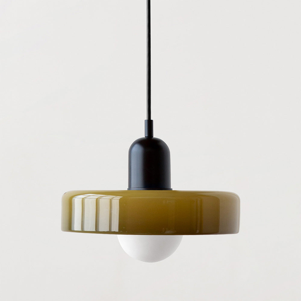 Colored Glass Pendant Lamp | Adjustable Height for Kitchen Island Lighting 29