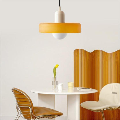 Colored Glass Pendant Lamp | Adjustable Height for Kitchen Island Lighting 7