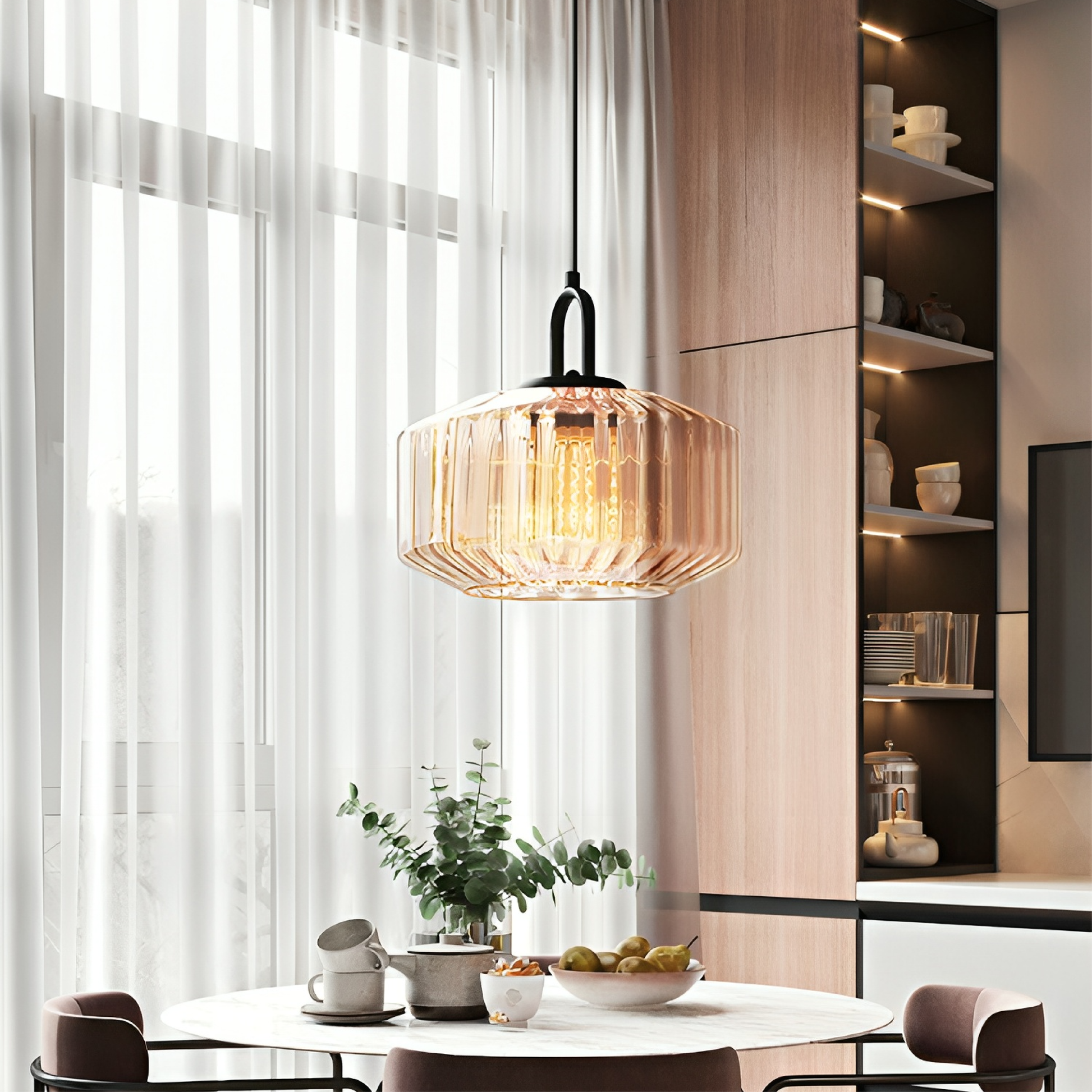 Colored Glass Pendant Lamp | Bauhaus-Inspired Pendant Lighting for Modern Kitchens 1