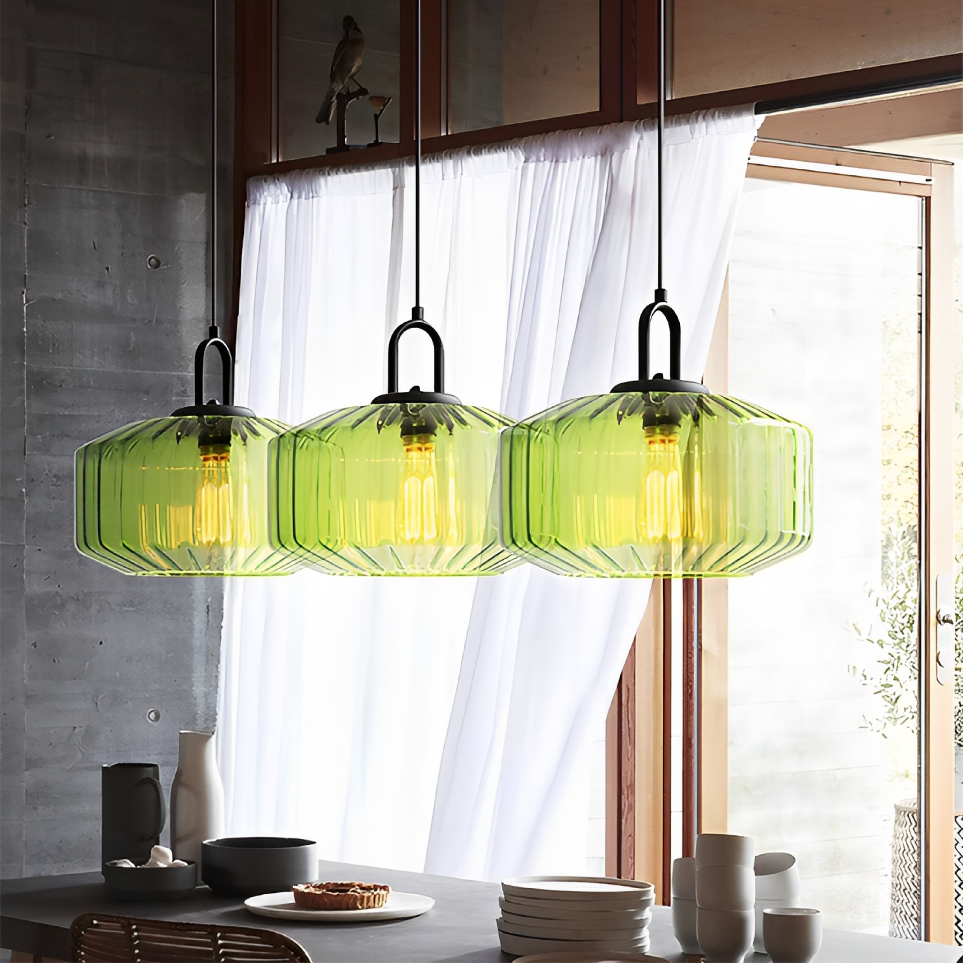 Colored Glass Pendant Lamp | Bauhaus-Inspired Pendant Lighting for Modern Kitchens 4