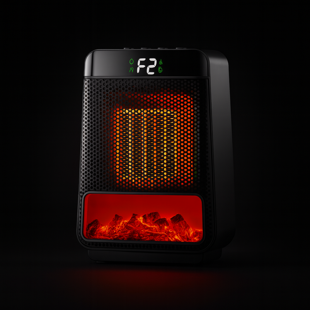 Compact Electric Space Heater | Portable Energy-Efficient Design with Adjustable Thermostat 2