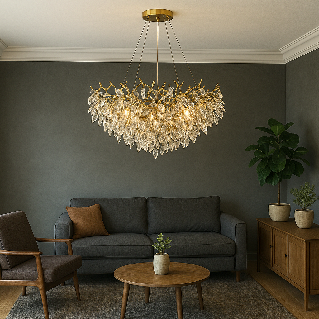 Crystal Chandelier | Modern Design with Adjustable Height for Dining Room 0