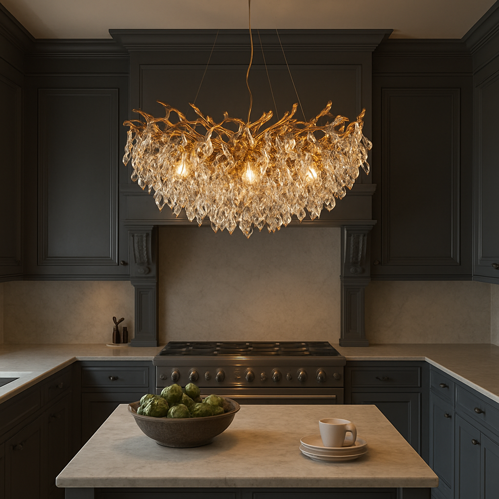 Crystal Chandelier | Modern Design with Adjustable Height for Dining Room 3