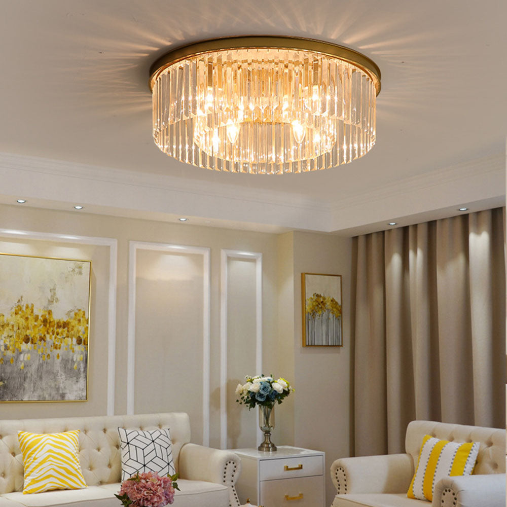 Crystal Flush Ceiling Light | Elegant Design for Living Spaces 0