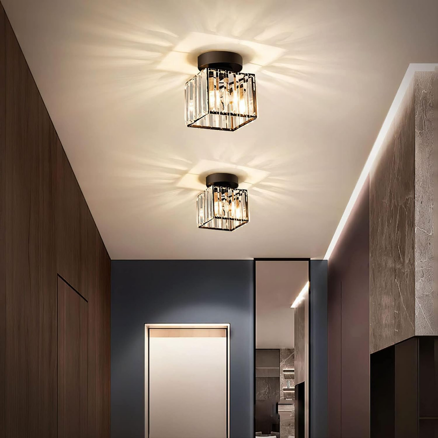 Crystal Glass Ceiling Light | Elegant Design for Compact Spaces 5