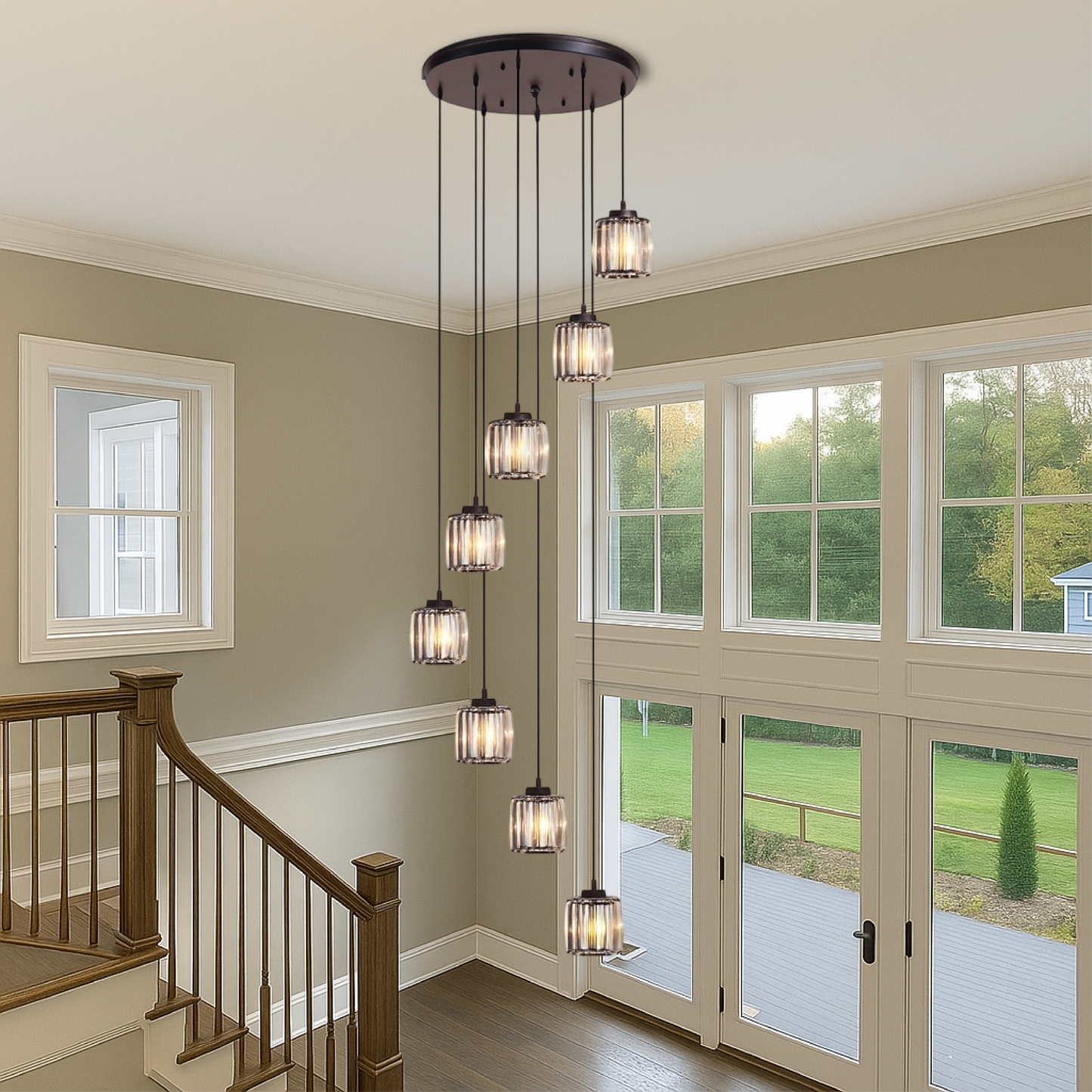 Crystal Stair Chandelier | Elegant Fluted Design for Modern Interiors 3