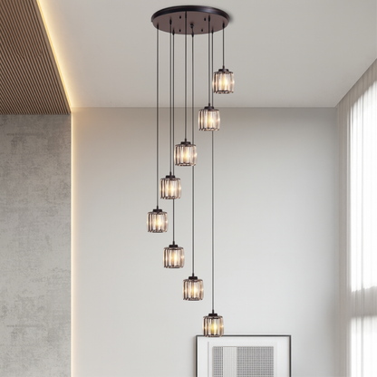 Crystal Stair Chandelier | Elegant Fluted Design for Modern Interiors 4