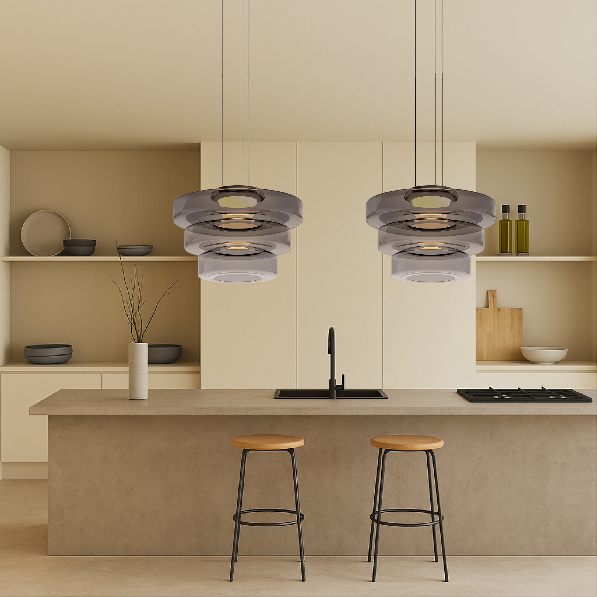 Danish Glass Pendant Lamp | Minimalist Bauhaus Design for Modern Spaces 8