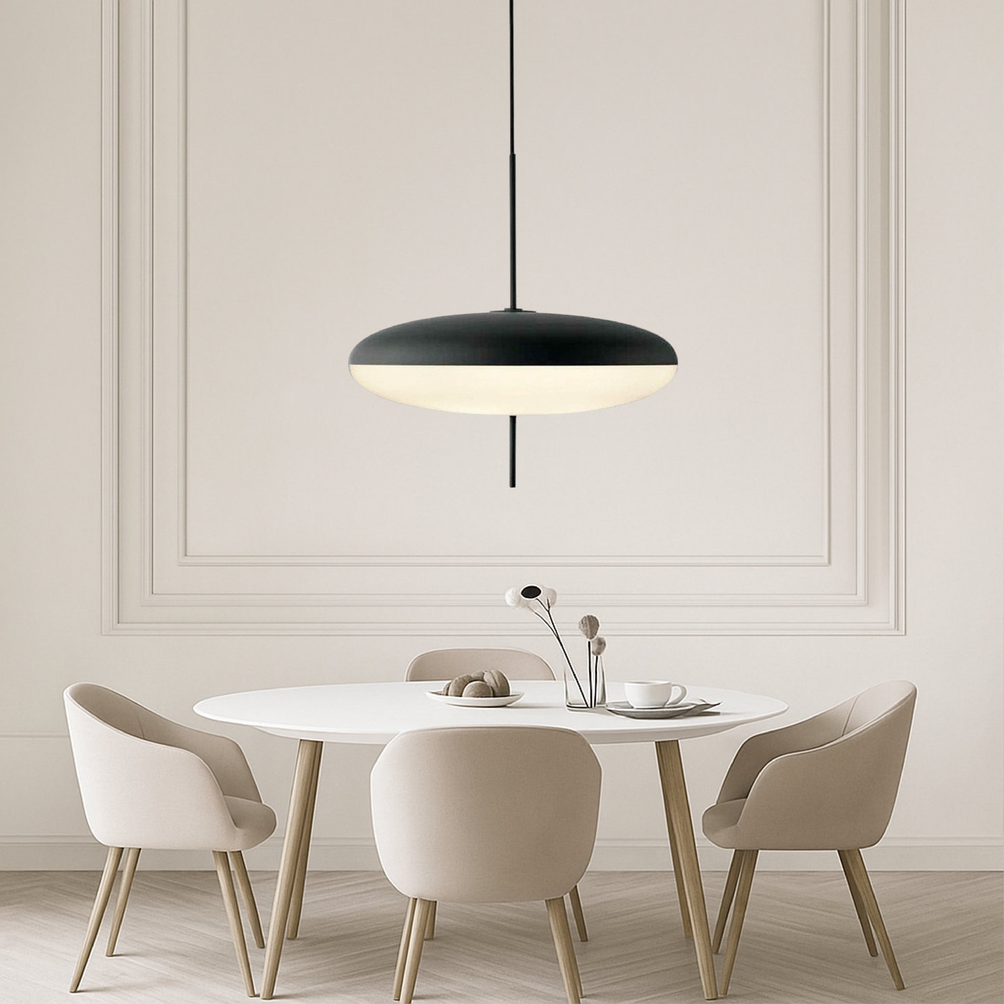 Danish Pendant Light | Bauhaus-Inspired Design with LED Warm Glow 1