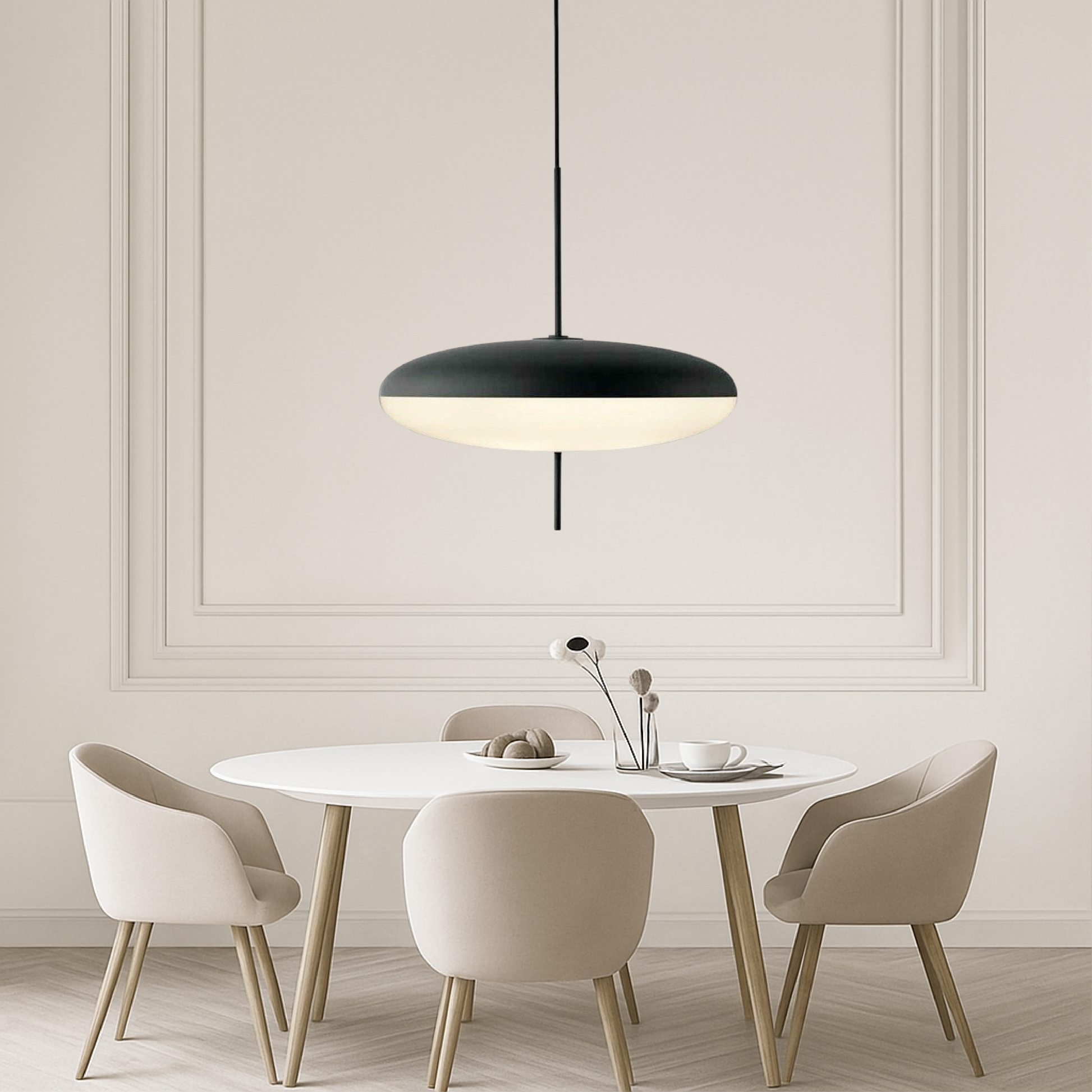 Danish Pendant Light | Bauhaus-Inspired Design with LED Warm Glow 1