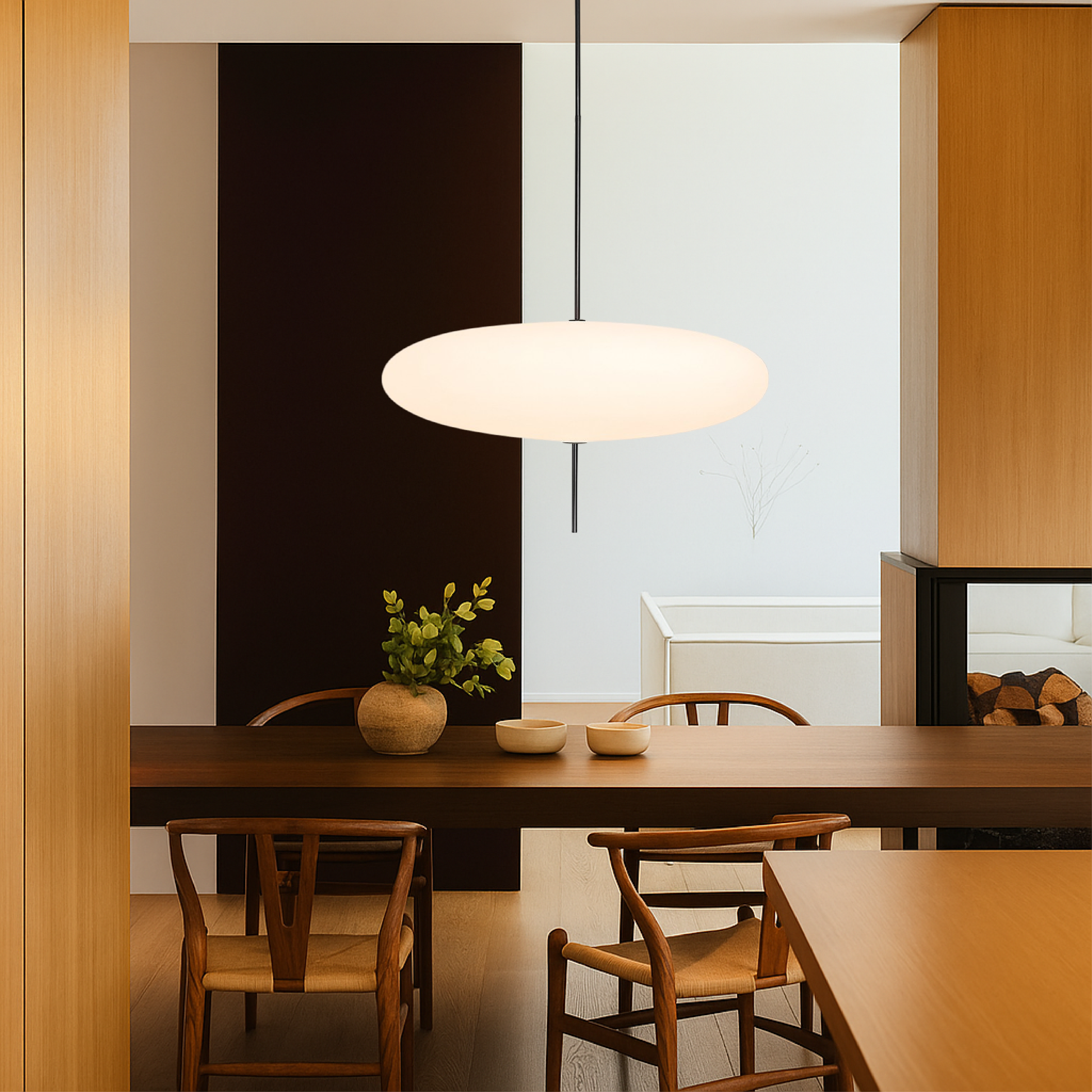 Danish Pendant Light | Bauhaus-Inspired Design with LED Warm Glow 3