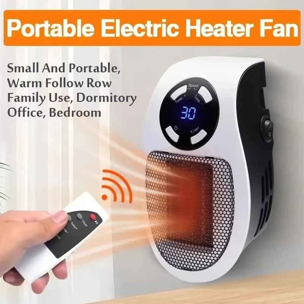 Electric Space Heater | Energy-Efficient Mini Wall Heater with Remote Control 2