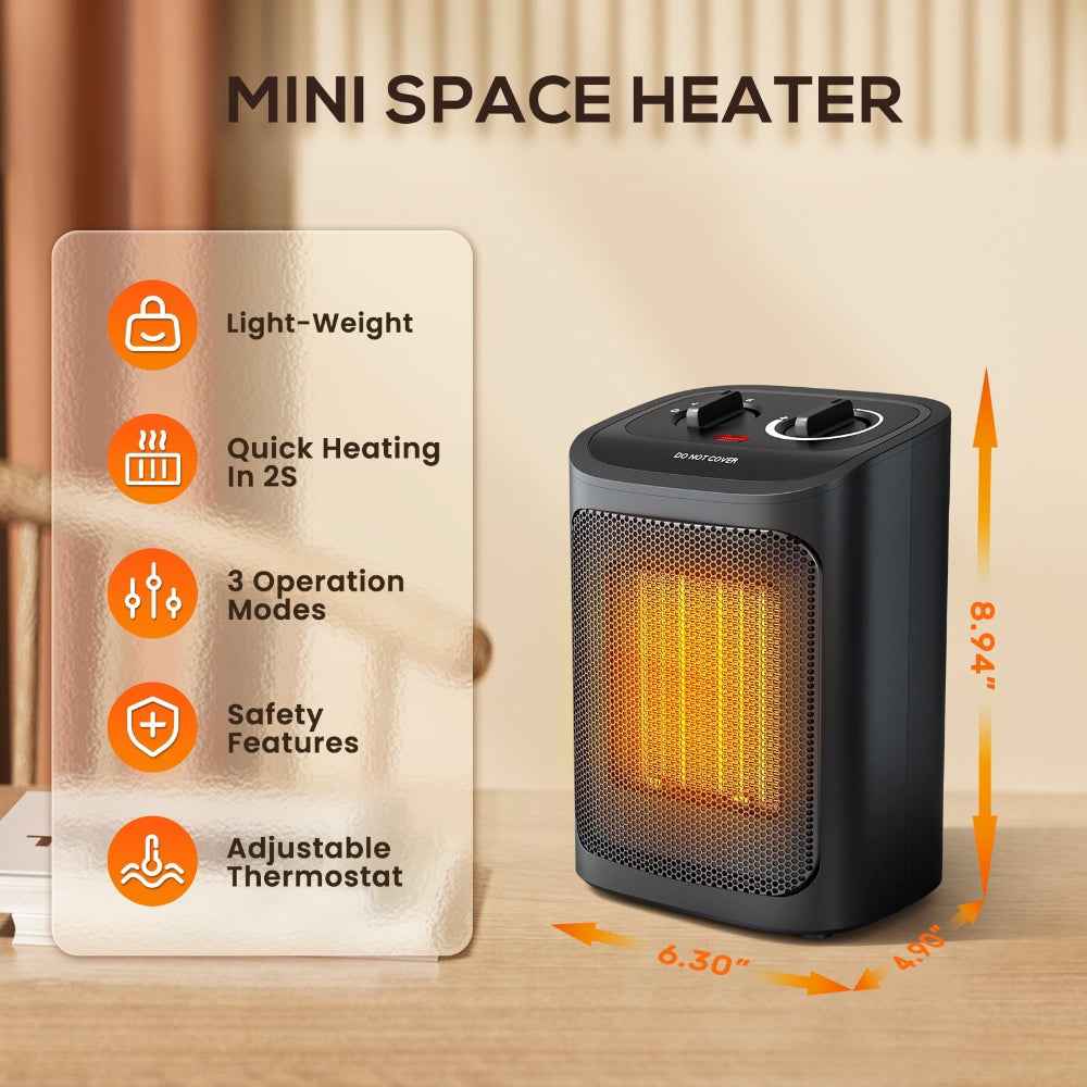 Electric Space Heater | Energy Efficient Portable Ceramic Design for Quick Warmth 1