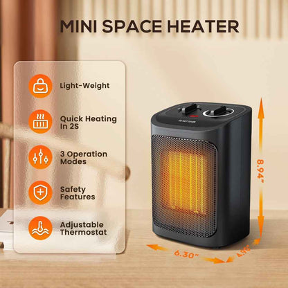 Electric Space Heater | Energy Efficient Portable Ceramic Design for Quick Warmth 1