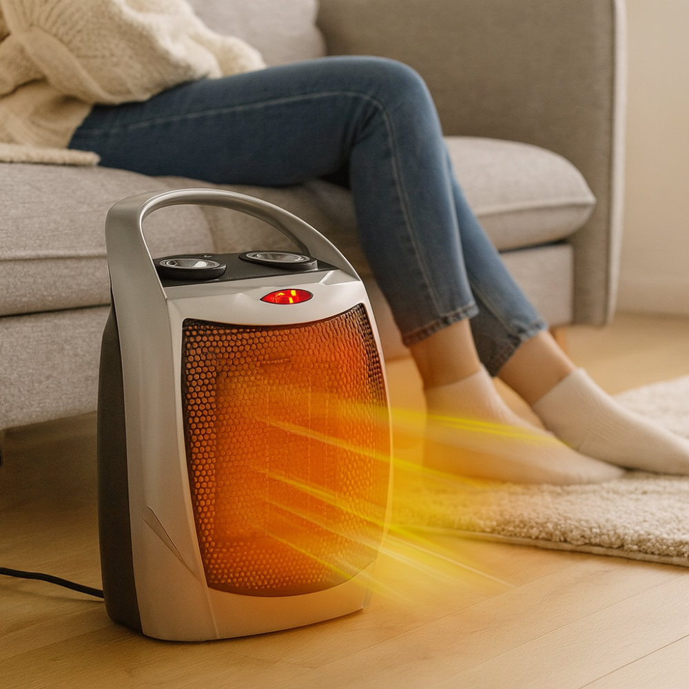 Electric Space Heater | Fast Heating Portable Room Heater with Adjustable Thermostat 0