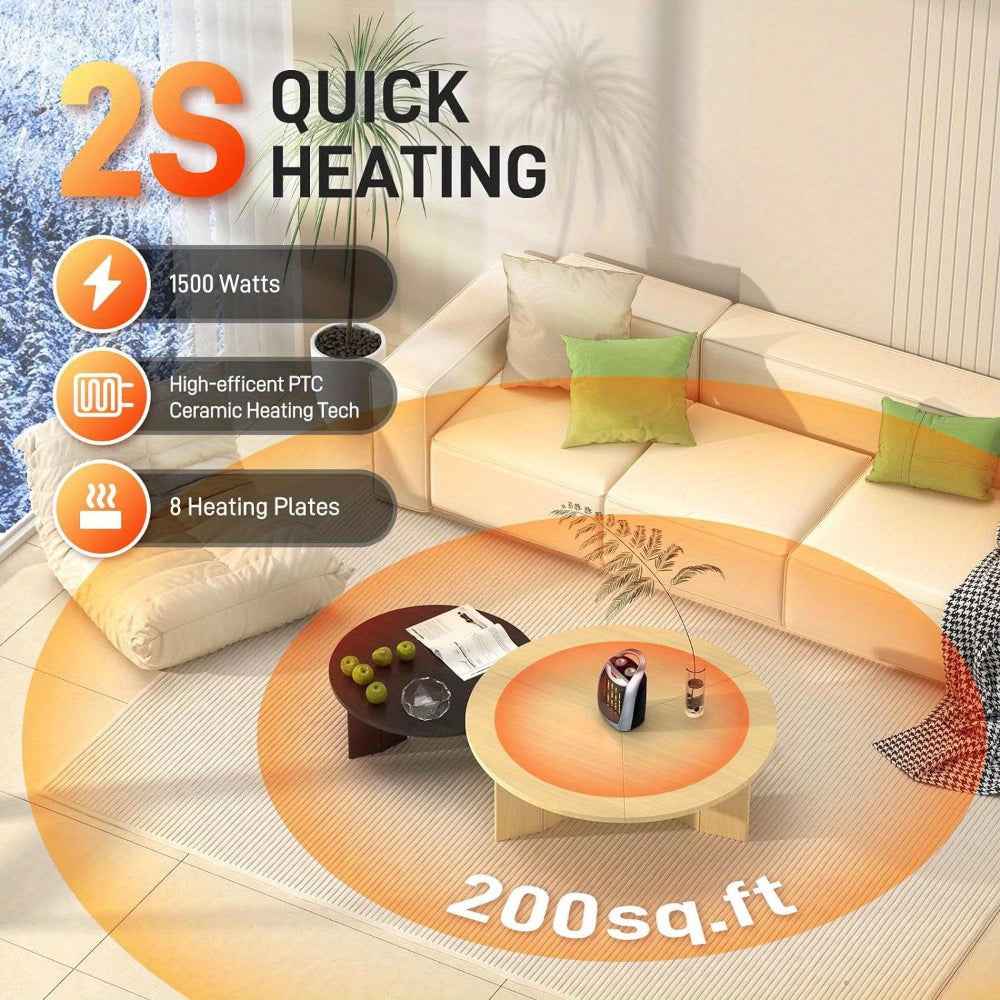 Electric Space Heater | Fast Heating Portable Room Heater with Adjustable Thermostat 4