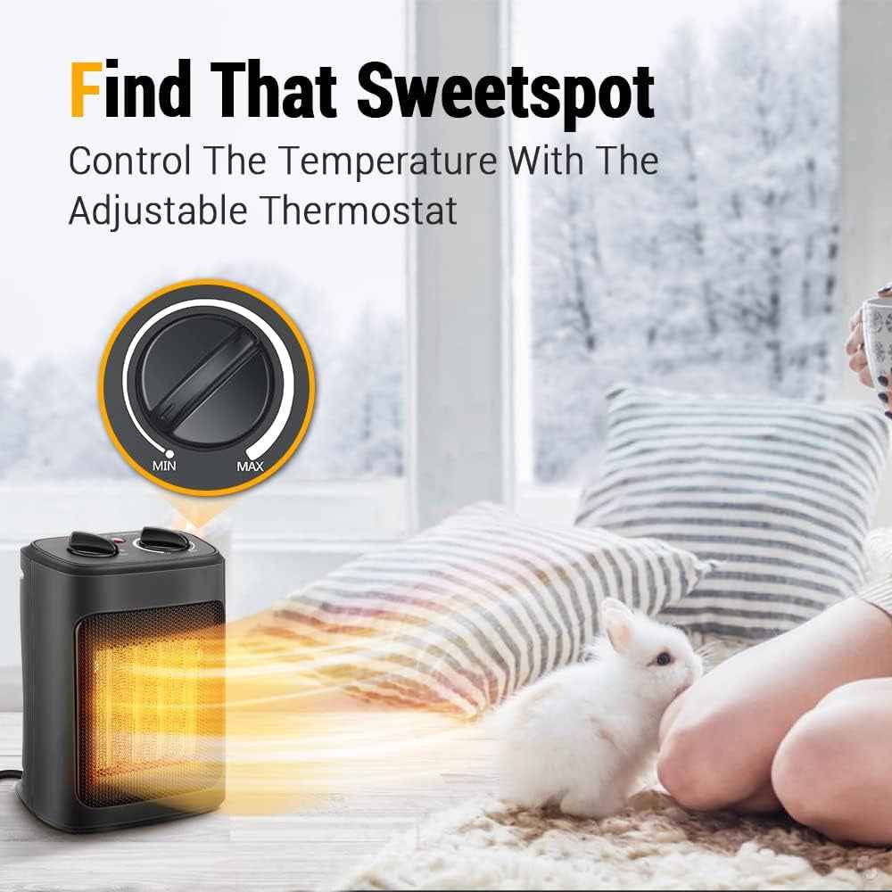 Electric Space Heater | Portable Energy Efficient Heating with Adjustable Thermostat 3
