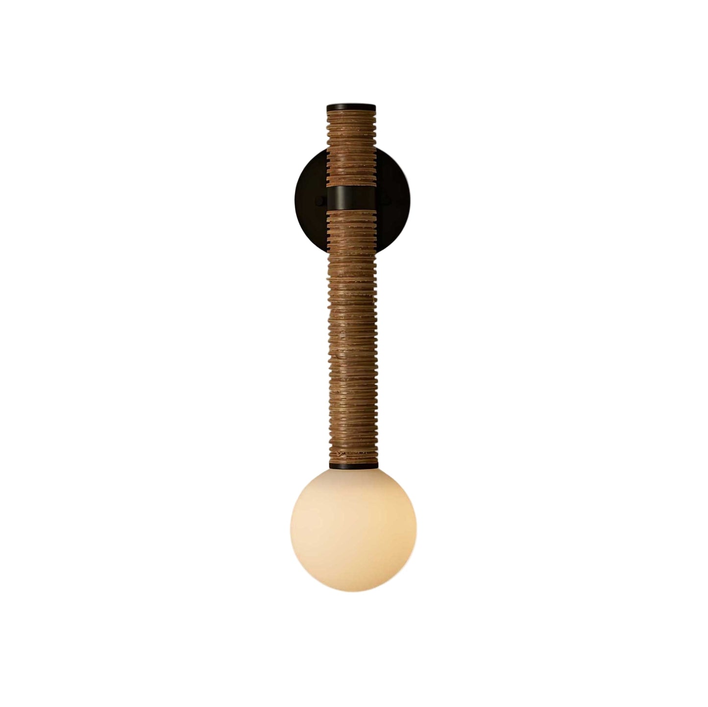 Elegant Modern Wall Sconce | Hand-Wound Leather and Opal Glass 1