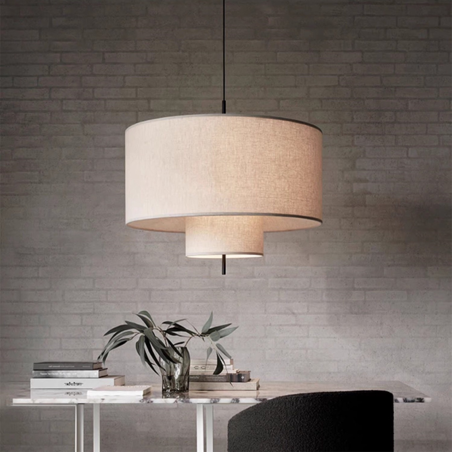 Elegant Pendant Lamp | Silk Shade with Warm LED Lighting for Kitchen and Home 0