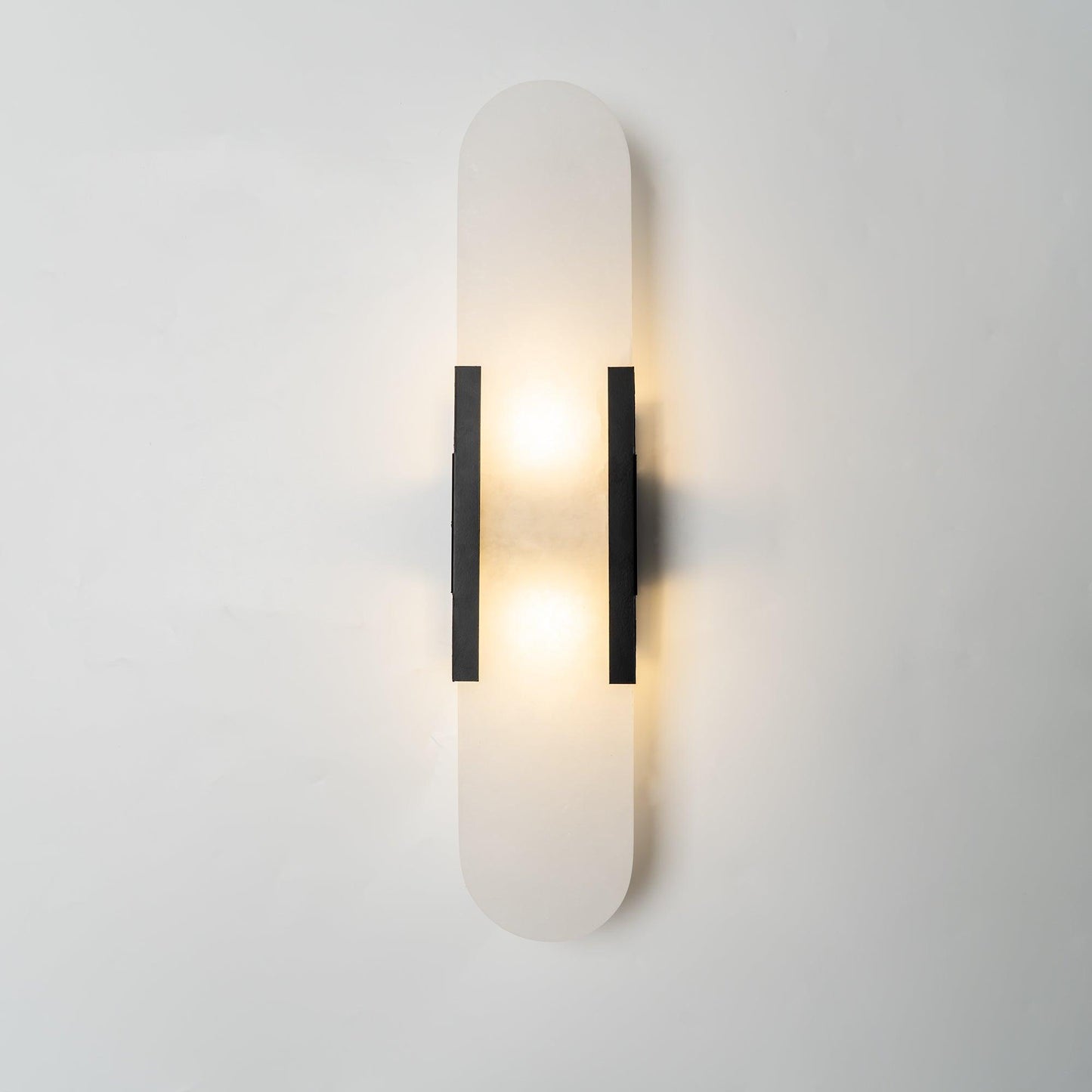 Elongated Wall Sconce | Handcrafted Alabaster with Brass Accents 11